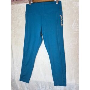Pink Victoria's Secret Ultimate Leggings Teal Blue High Waist Pockets Logo L